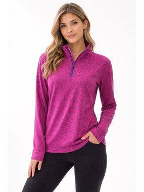 Greyson Clothiers Tate 1/4 Zip Performance Pullover geometric four-way stretch L